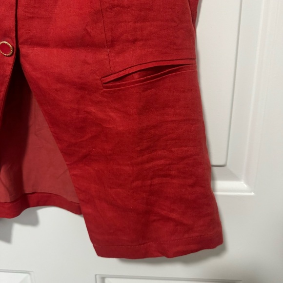 Reformation Aspen Linen Top  Red Vest Size 12 - Picture 7 of 11